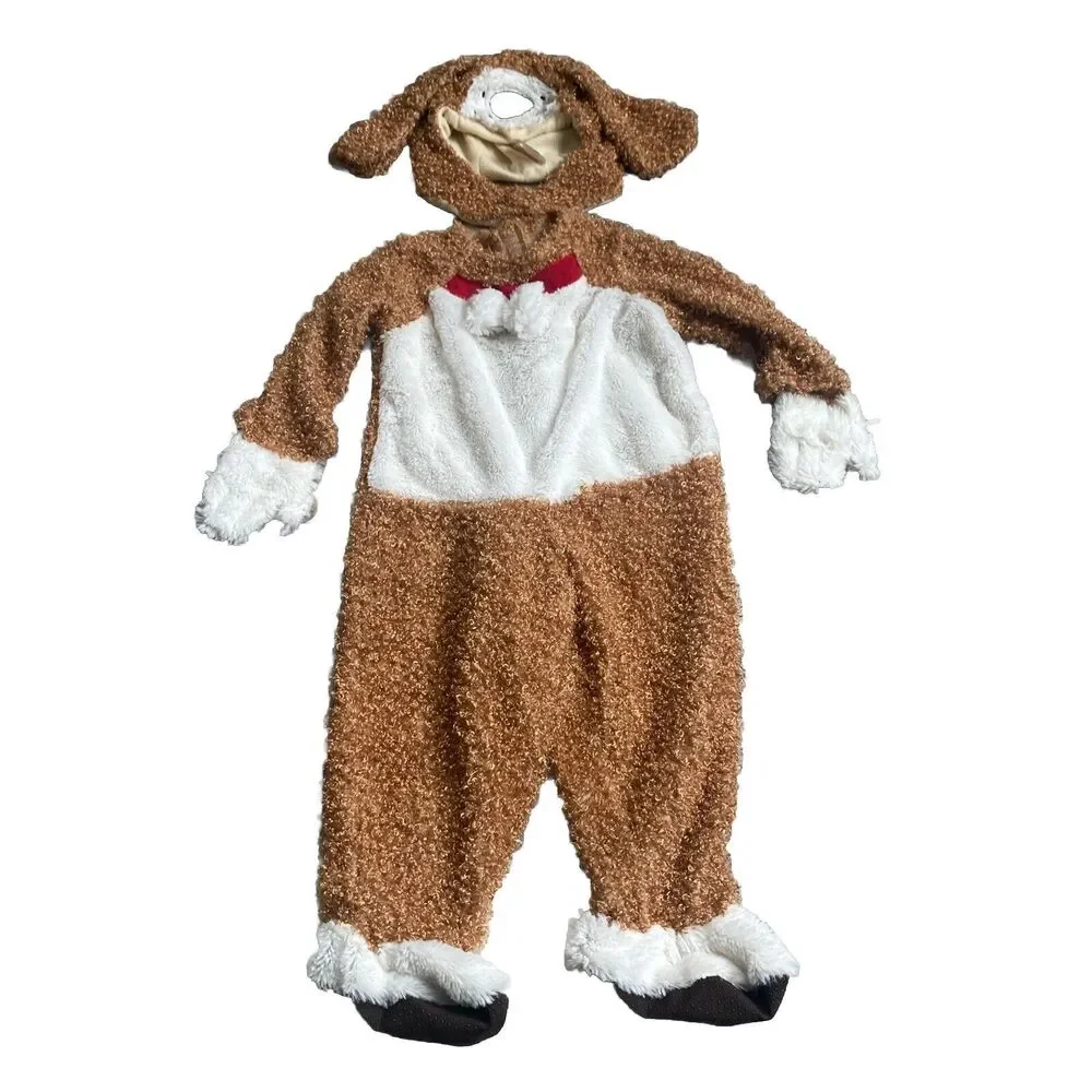 Puppy Costume 18-24 Months Brown / White Dog Costume With Head Piece & Tail